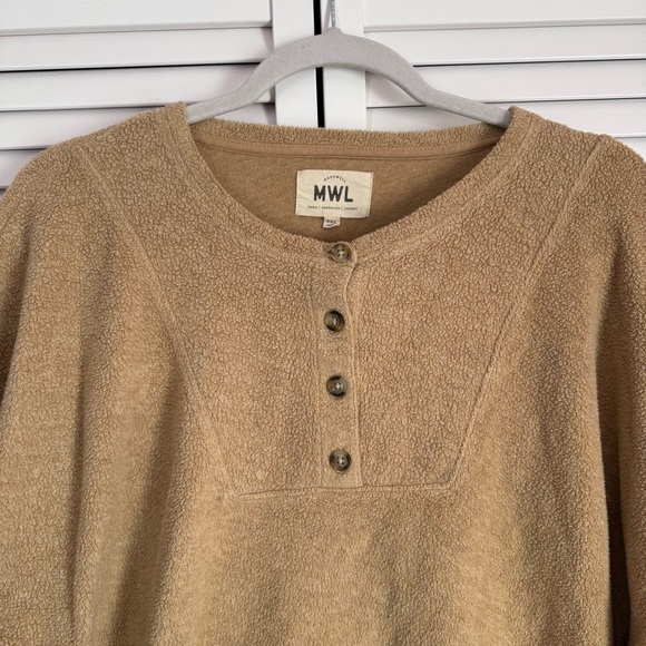Madewell MWL 2PC Bundle Cozybrushed Henley Top XXL and Pants L Brown Loungewear - Picture 4 of 14